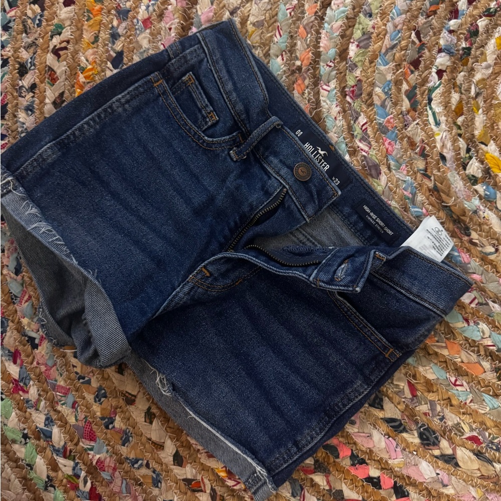 Hollister Women's Deep Blue Denim Shorts